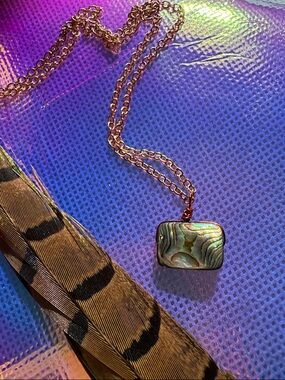 Iridescent Abalone Pendant Necklace